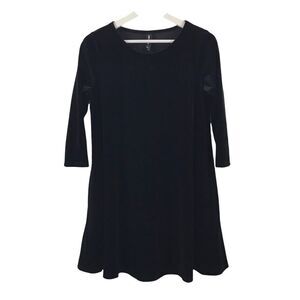 Agnes &‎ Dora black velvet swing tunic dress size M